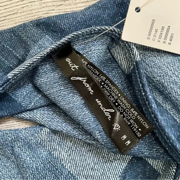 Urban Outfitters NWT Out From Under Denim Print Bikini - Picture 5 of 7